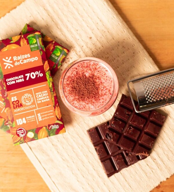 Chocolate Amargo 70% Cacau com Nibs 80g (Pack com 12) - Imagem 4
