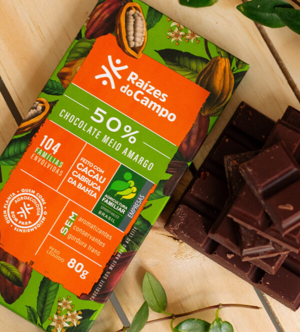Chocolate Meio Amargo 50% Cacau 80g (Pack com 12) - Imagem 2