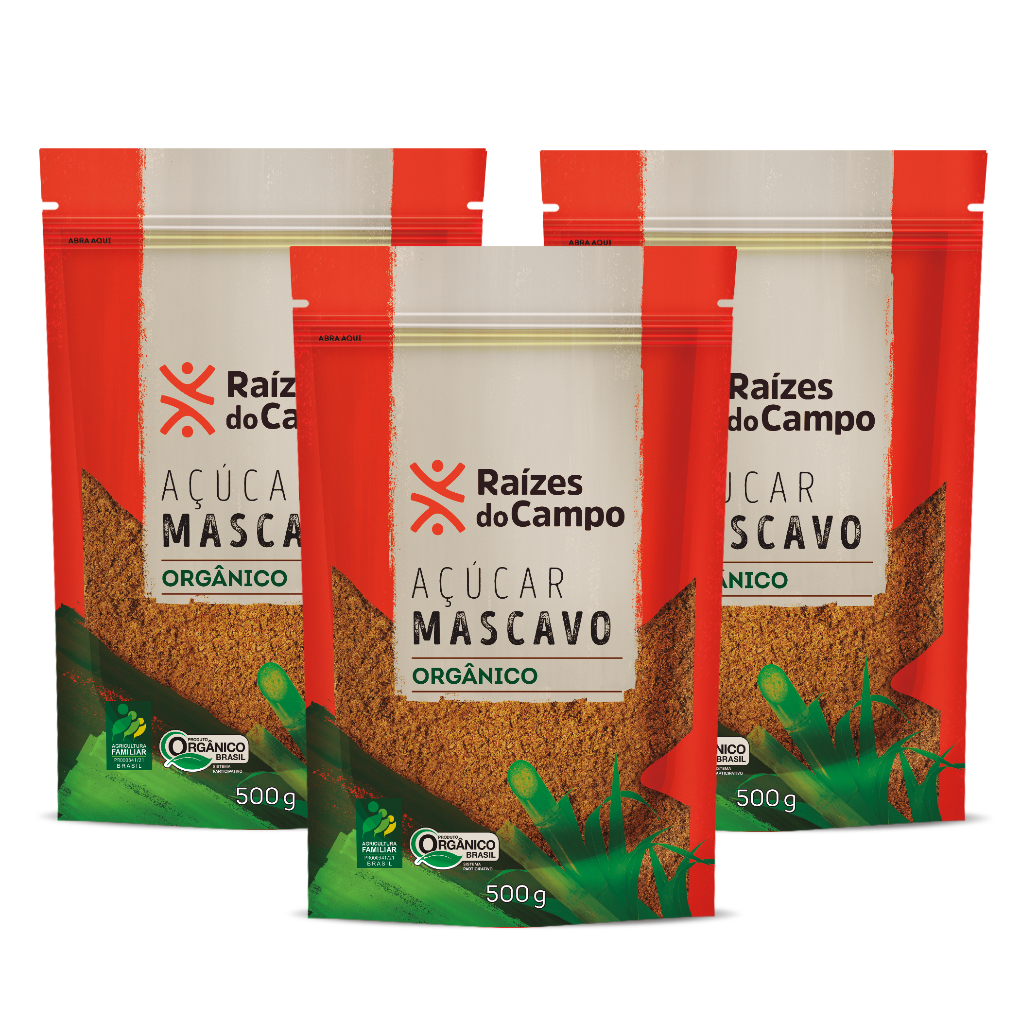 Kit 3 Unidades de Açúcar Mascavo Orgânico 500g