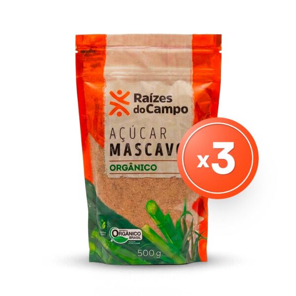 Pack - 3 Unidades de Açúcar Mascavo Orgânico 500g