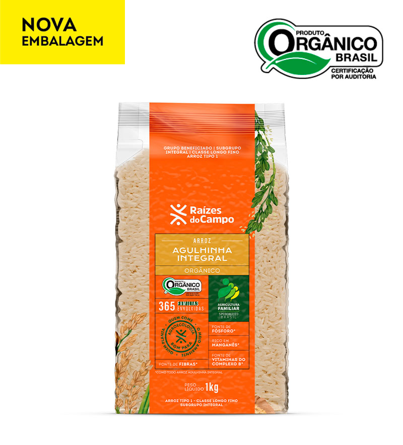 Arroz Agulhinha Integral Orgânico 1kg