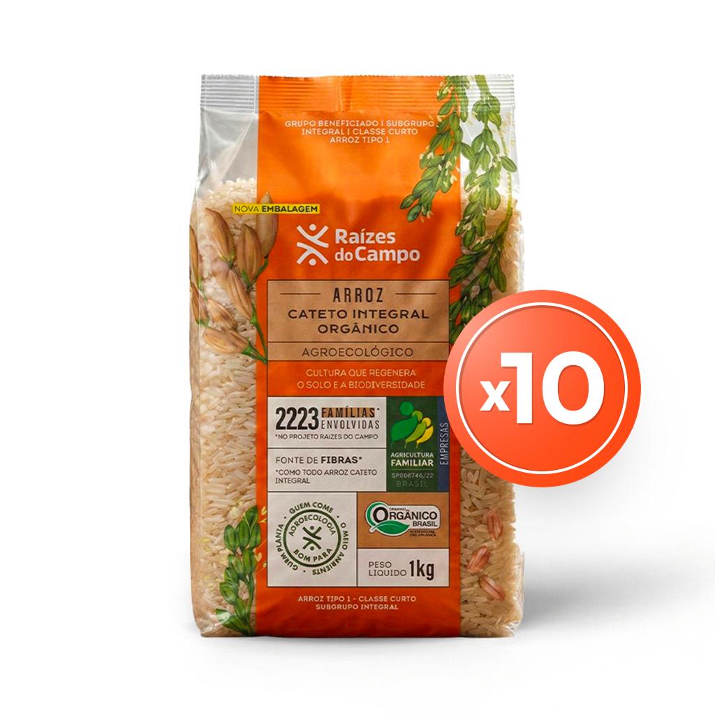 Pack - 10 Unidades de Arroz Cateto Integral Orgânico 1kg