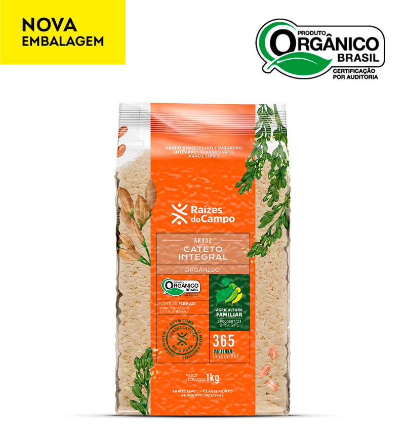 Arroz Cateto Integral Orgânico 1kg