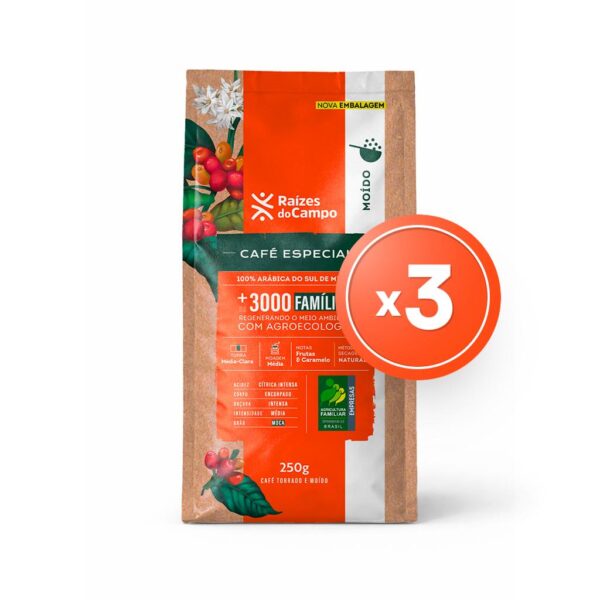 Pack -  3 Unidades de Café Especial Torrado e Moído 250g