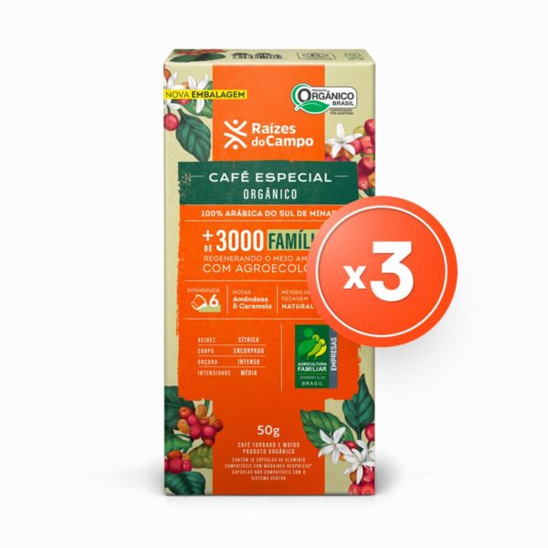 Pack - 3 Caixas de Café Especial Orgânico em Cápsulas