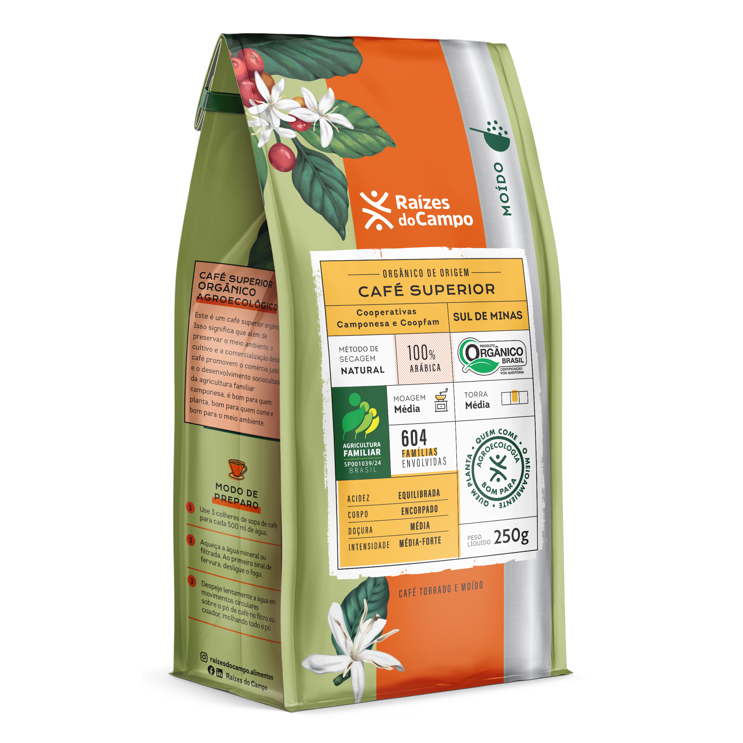 Café Orgânico Torrado e Moído 250g