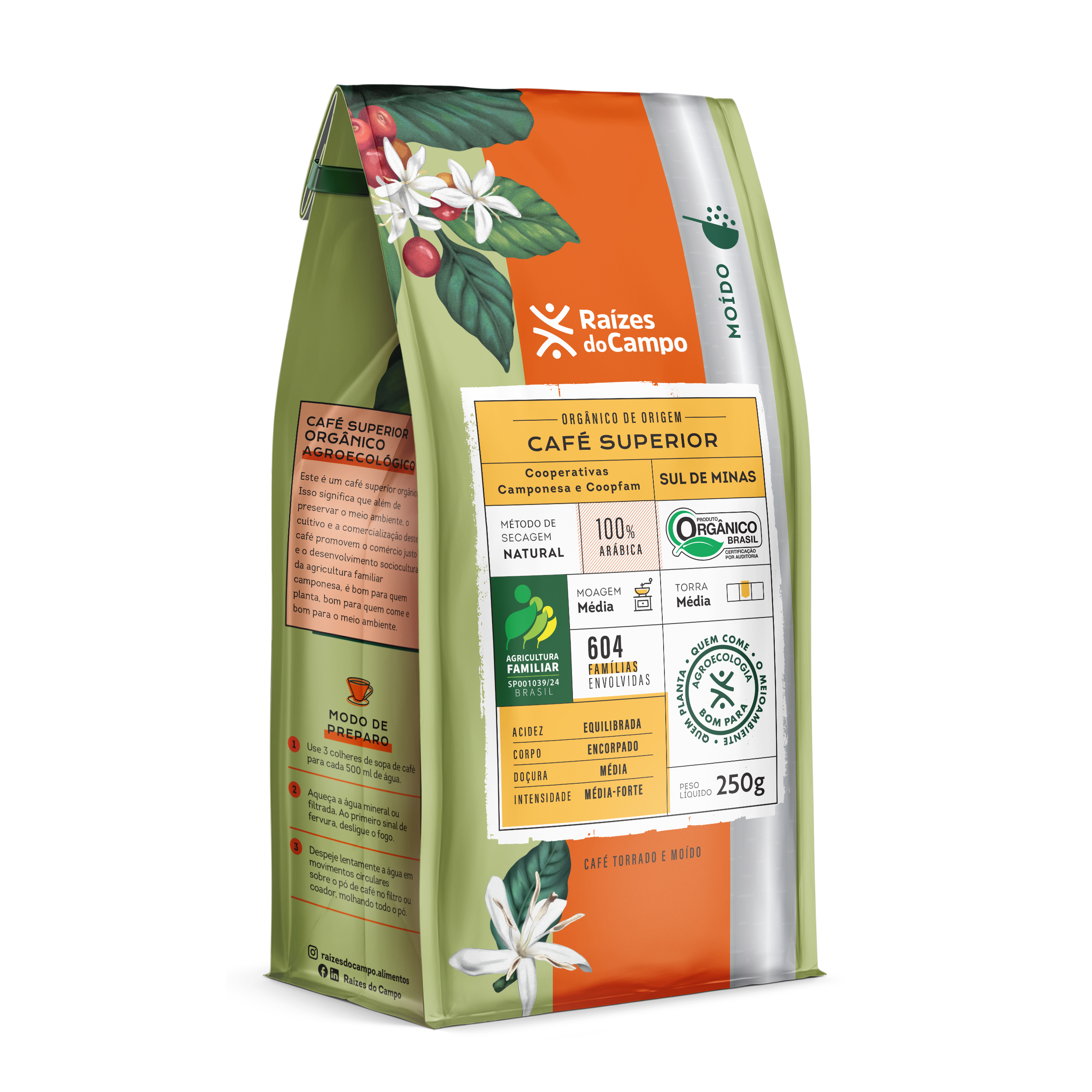 Café Orgânico Torrado e Moído 250g