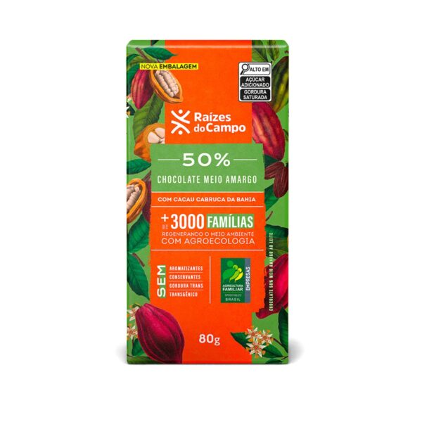 Chocolate Meio Amargo 50% Cacau (80g)
