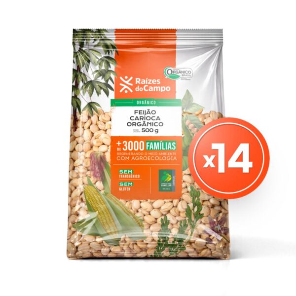 Pack - 14 Unidades de Feijão Carioca Orgânico (500g)