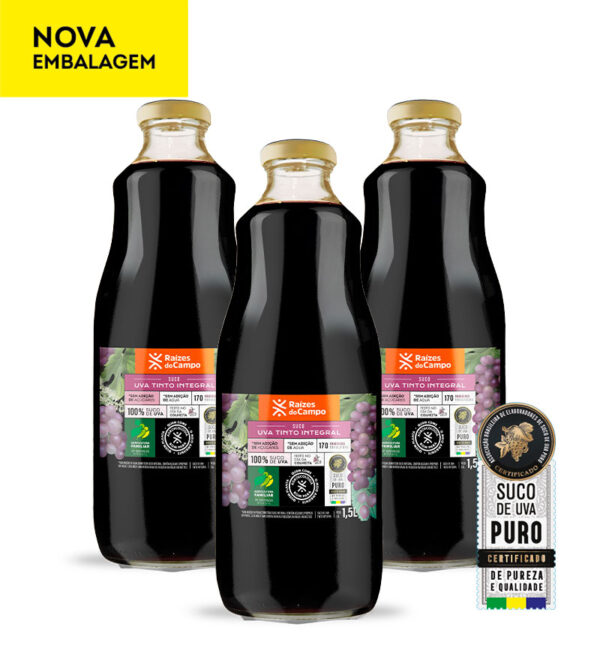 Suco de Uva Integral 1 Litro (Pack com 3)