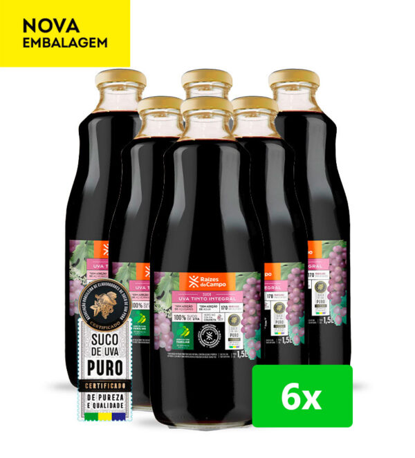 Suco de Uva Integral 1 Litro (Pack com 6)