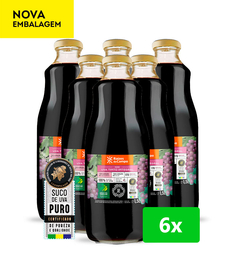 Suco de Uva Integral 1 Litro (Pack com 6)