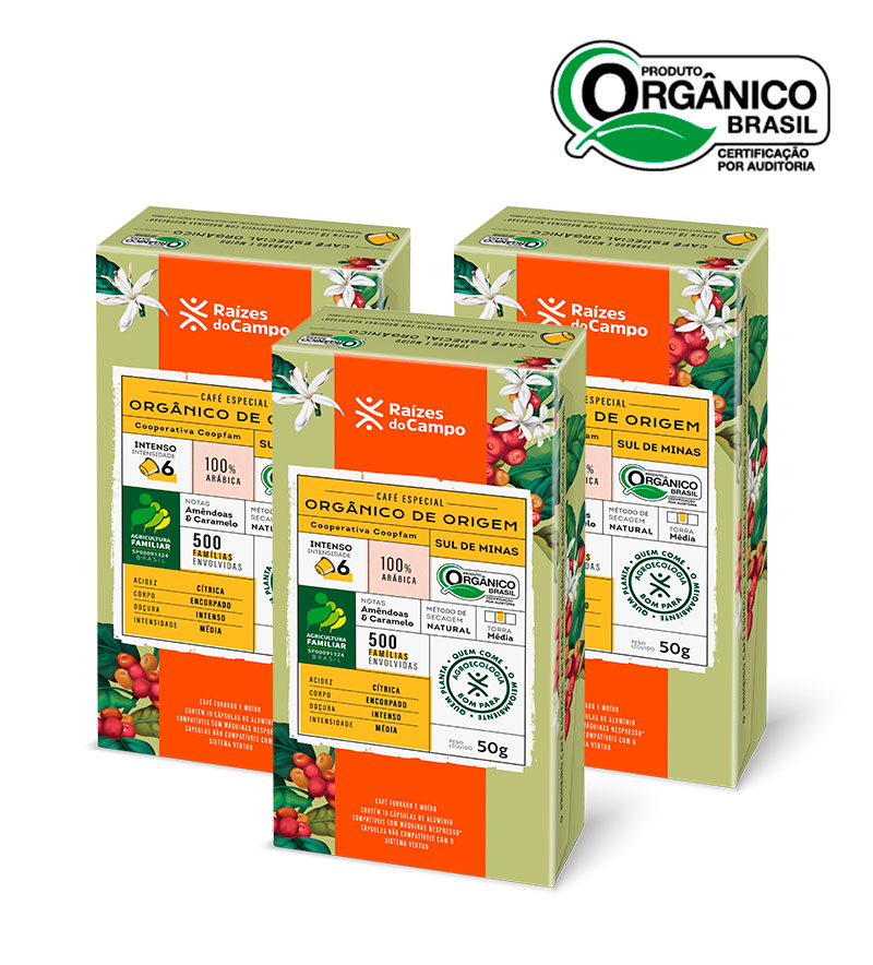Café Especial Orgânico em Cápsula 50g (Pack com 3)