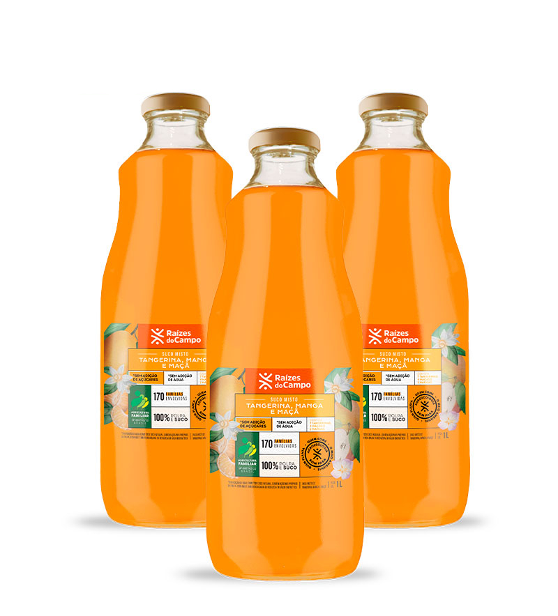 Suco Misto Integral 1 Litro (Manga, Tangerina e Maçã) (Pack com 6)