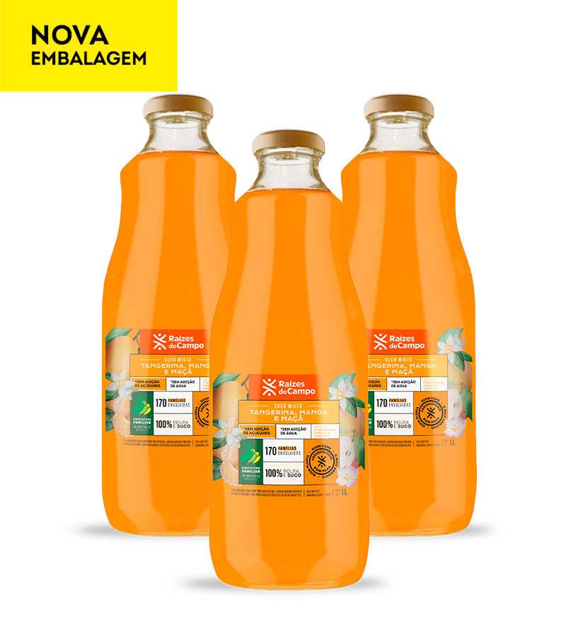 Suco Misto Integral 1 Litro (Manga, Tangerina e Maçã) (Pack com 3)