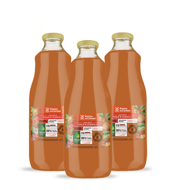 Suco de Acerola e Maçã Integral 1 Litro (Pack com 3)