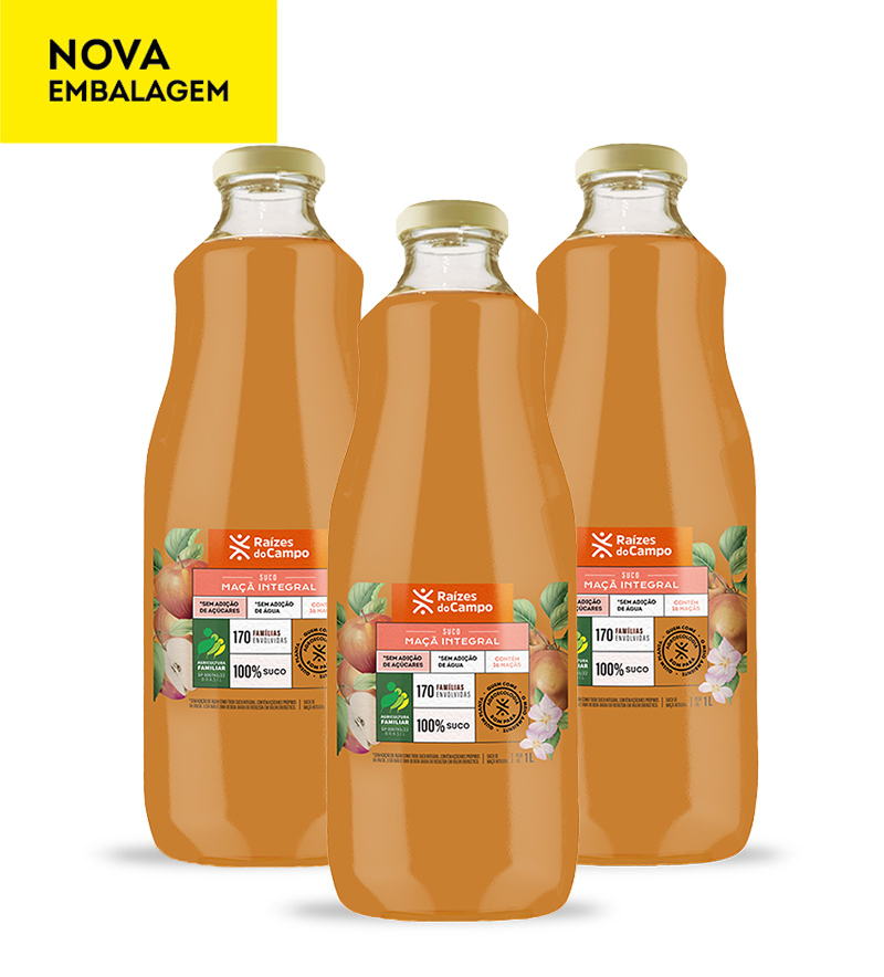 Suco de Maçã Integral 1 Litro (Pack com 3)