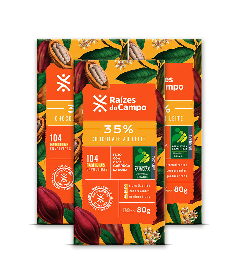 Chocolate ao Leite 35% Cacau 80g (Pack com 3)