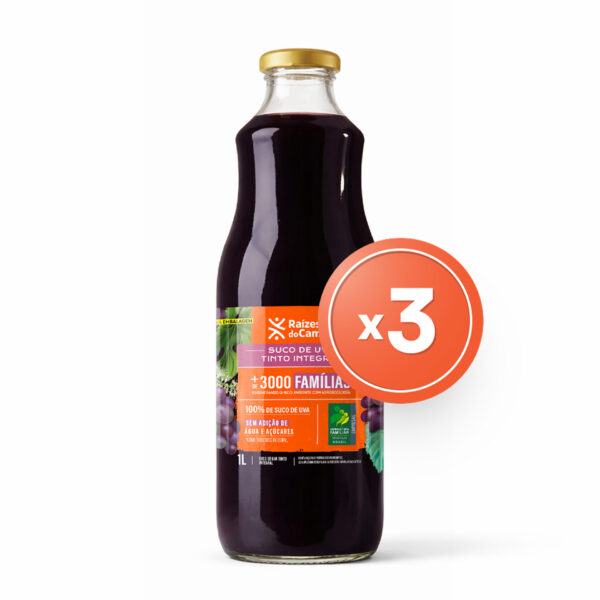 Pack - 3 Unidades de Suco de Uva Integral (1 Litro)