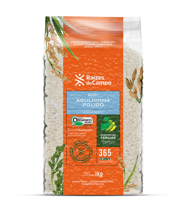 Arroz Agulhinha Polido Orgânico 1kg (Pack com 10) - Imagem 2