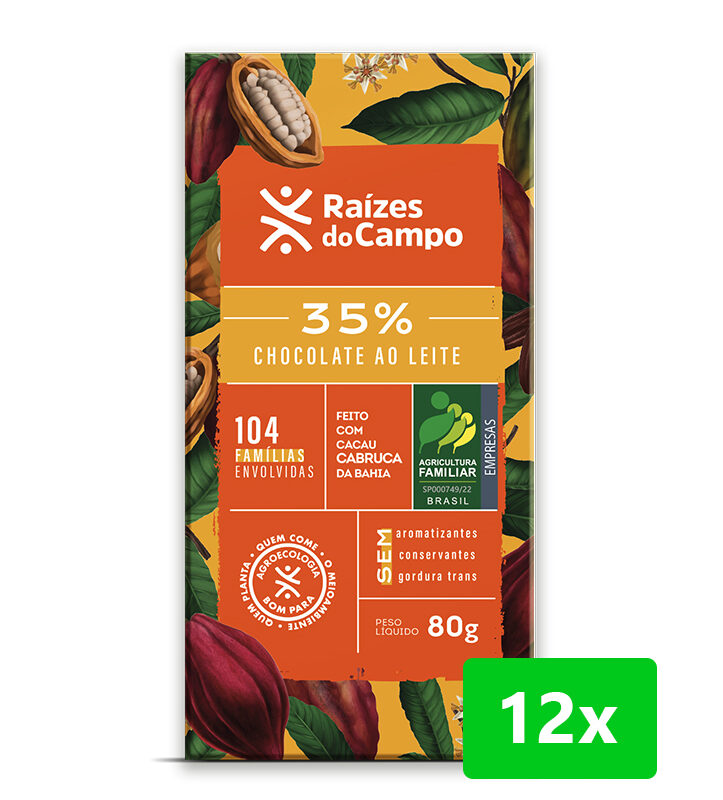 Chocolate ao Leite 35% Cacau 80g (Pack com 12)