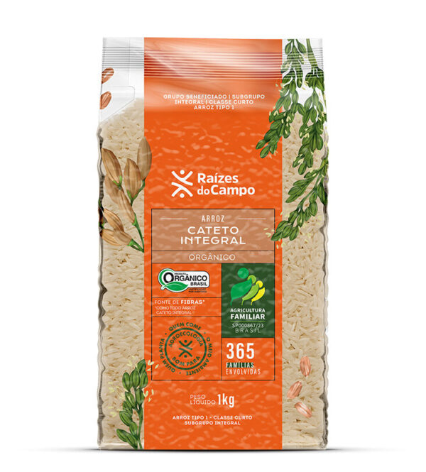 Arroz Cateto Integral Orgânico 1kg (Pack com 3) - Imagem 2