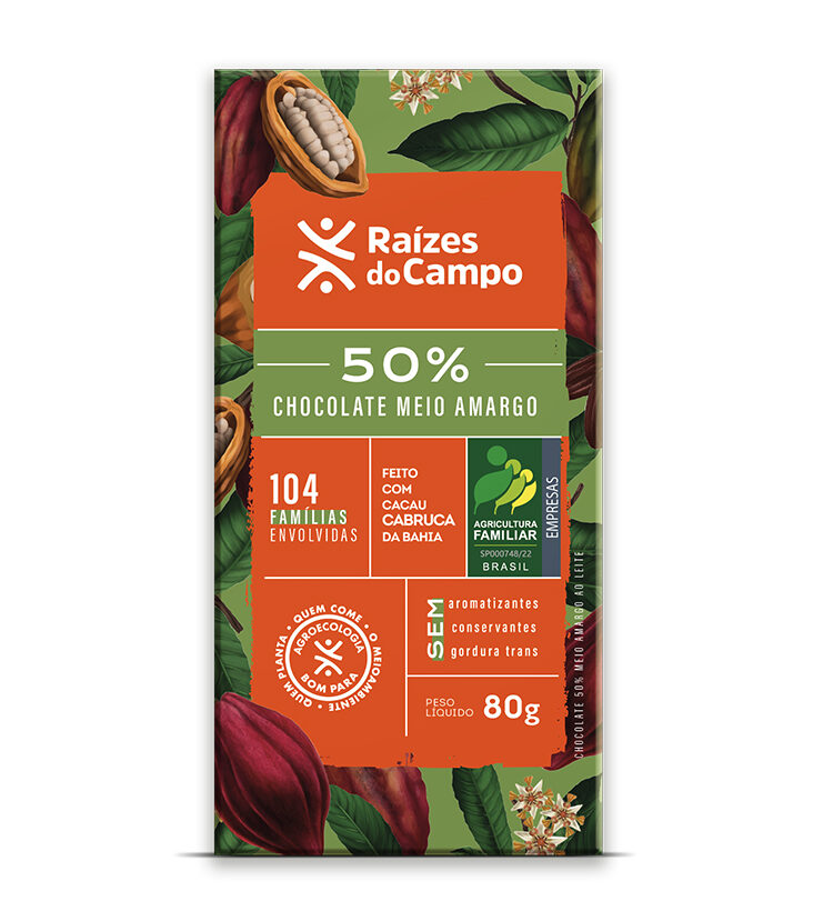 Chocolate Meio Amargo 50% Cacau 80g