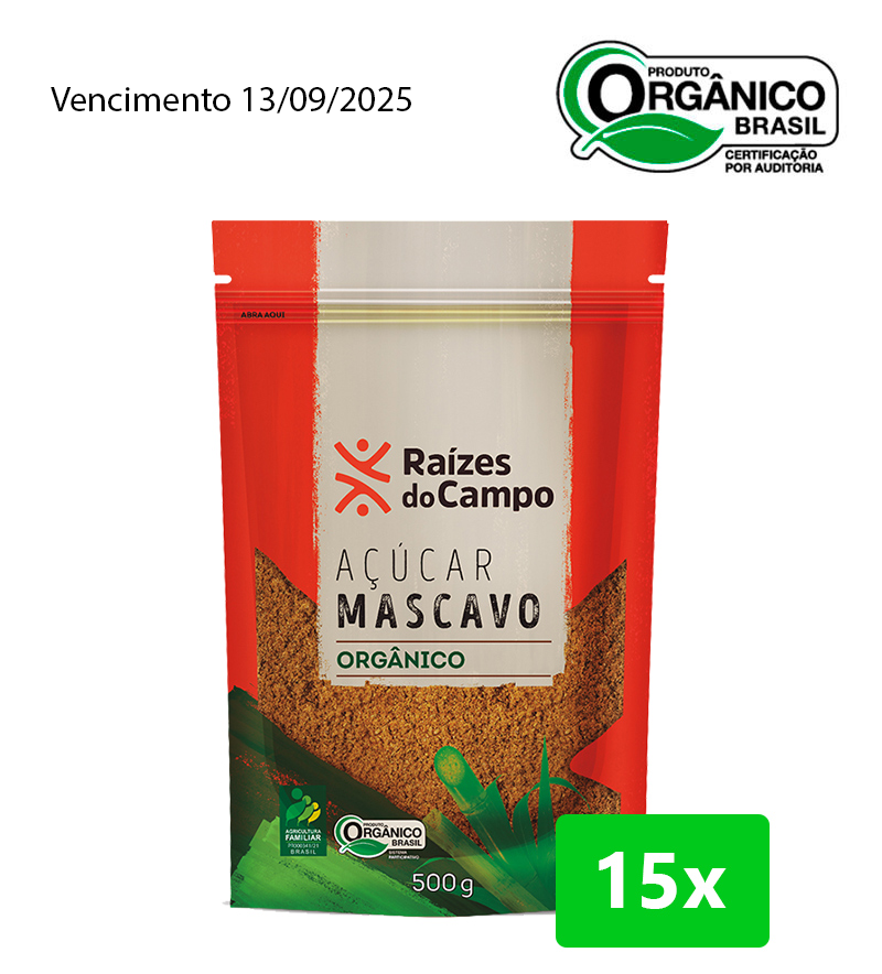 Açúcar Mascavo Orgânico 500g (PACK COM 15)