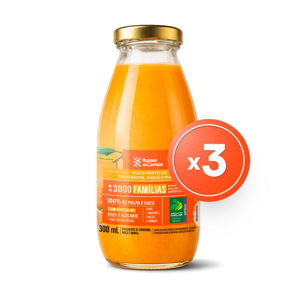 Pack - 3 Unidades de Suco Misto de Tangerina, Maçã e Manga (300ml)