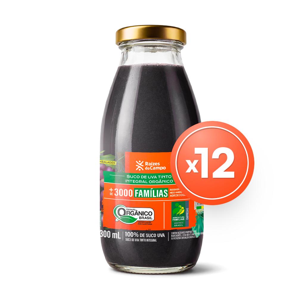 Pack - 12 Unidades de Suco de Uva Integral Orgânico (300ml)