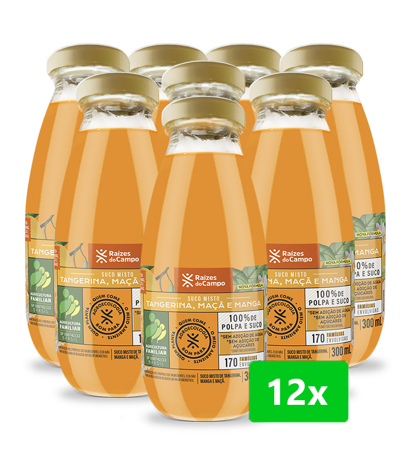 Suco Misto Integral 300ml (Manga, Tangerina e Maçã) (pack com 12)