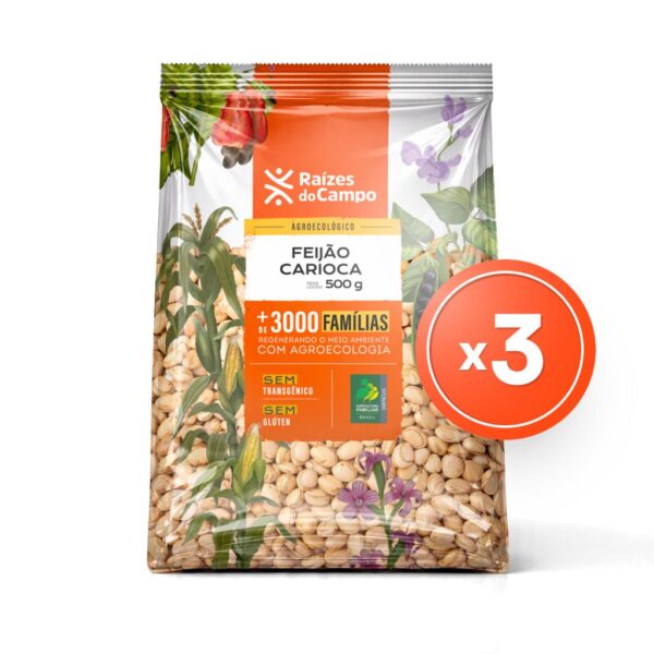 Pack - 3 Unidades de Feijão Carioca (500g)